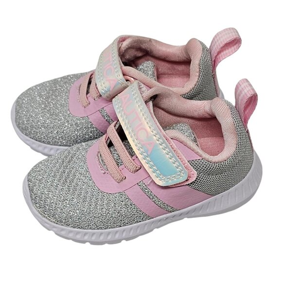 Nautica Child Silver and Pink Size 5 Sneakers - Picture 1 of 3